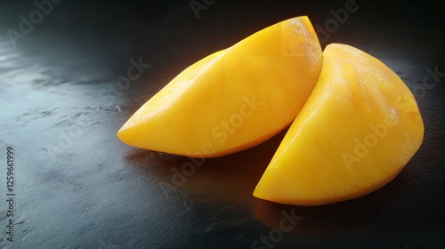 Mango Slices on Transparent Background