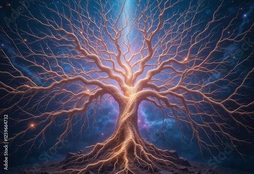 tree with fireworks
