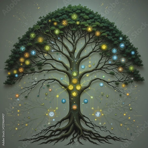 tree in the night vector