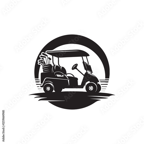 Golf Cart silhouette icon vector symbol design art illustration