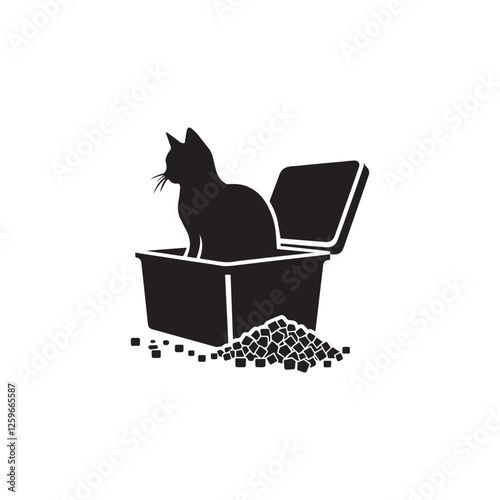 Litter Box silhouette icon vector symbol design art illustration