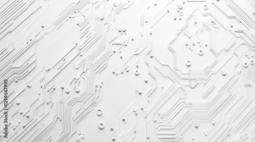 Abstract White Circuit Board Abstract White Circuit Board