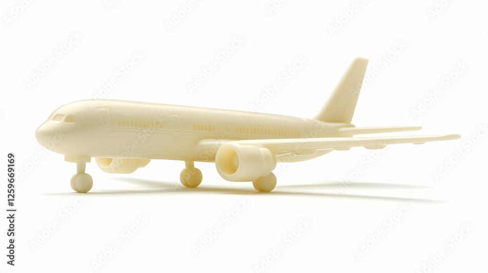 Obraz premium White airplane toy model on white background