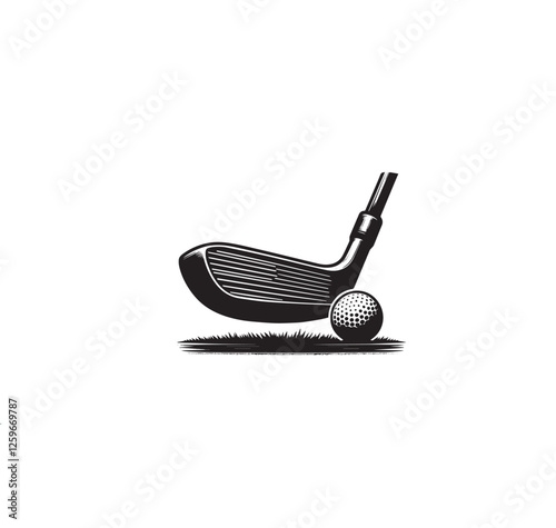 Putter silhouette icon vector symbol art illustration.