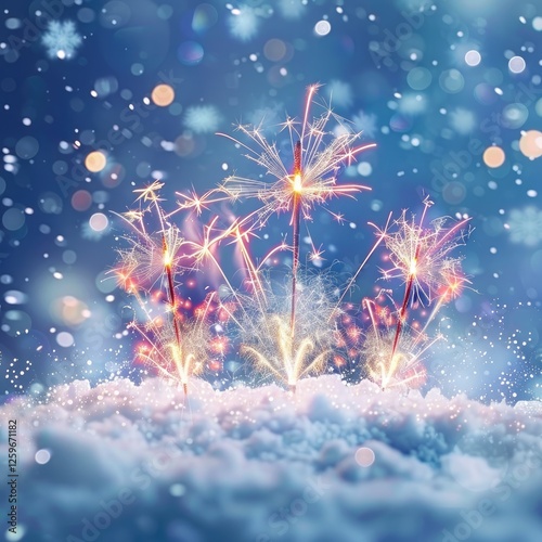 A stunning display of colorful fireworks illuminating the night sky with a beautiful array of lights and patterns. happy new year 2025