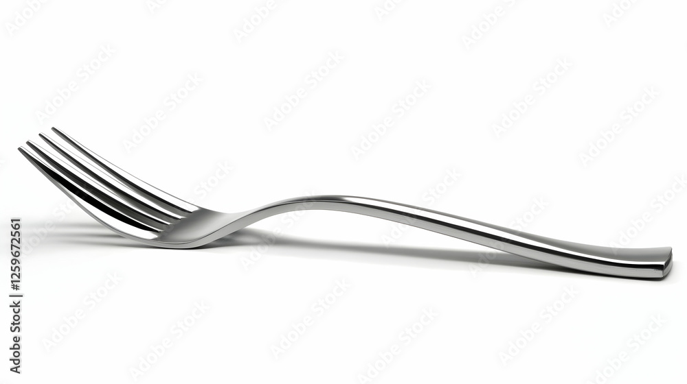 Modern curved fork on white background. Food photography Modern curved fork on white background. Food photography