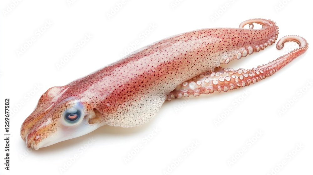 Fresh squid on white background, seafood recipe Fresh squid on white background, seafood recipe