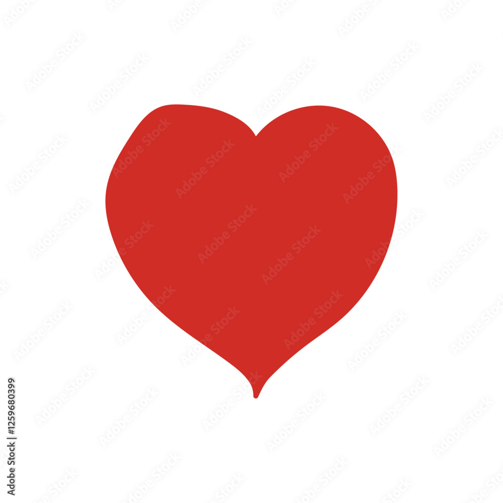 red heart on white background love heart icon Valentine's day symbol vector red heart on white background love heart icon Valentine's day symbol vector