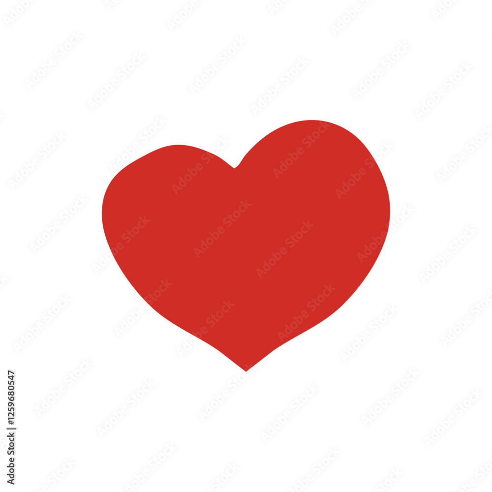 red heart on white background love heart icon Valentine's day symbol vector red heart on white background love heart icon Valentine's day symbol vector