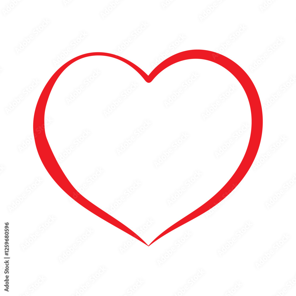 red heart on white background love heart icon Valentine's day symbol vector red heart on white background love heart icon Valentine's day symbol vector