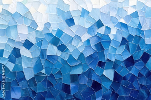 Abstract Blue Geometric Background with White Space
