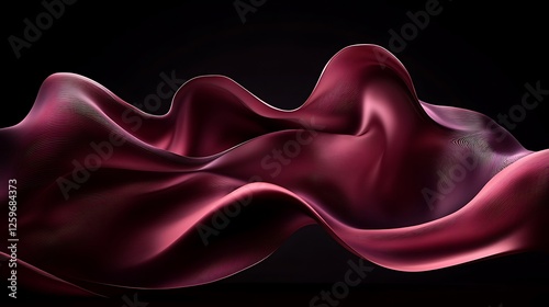 Dark red fabric waves, elegant backdrop
