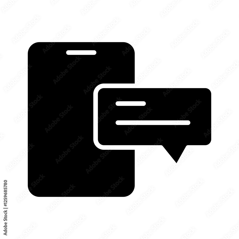 Simple Bubble Chat Glyph Icon – Solid Speech Bubble Symbol Simple Bubble Chat Glyph Icon – Solid Speech Bubble Symbol