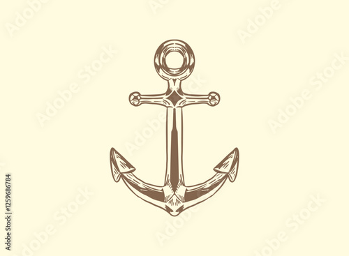 Illustration of an Nautical Handdrawn Anchor