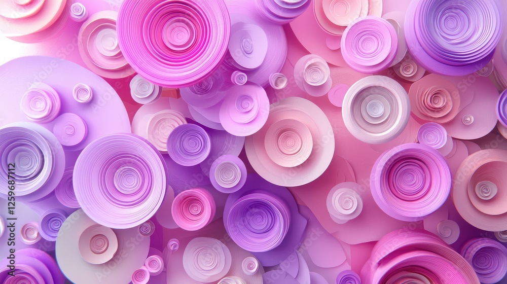 Abstract composition of layered circular shapes in shades of pink and purple, creating a vibrant texture Abstract composition of layered circular shapes in shades of pink and purple, creating a vibrant texture
