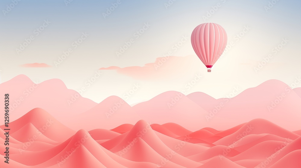 Obraz premium paper cut art of a hot air balloon soaring,generative ai illustration