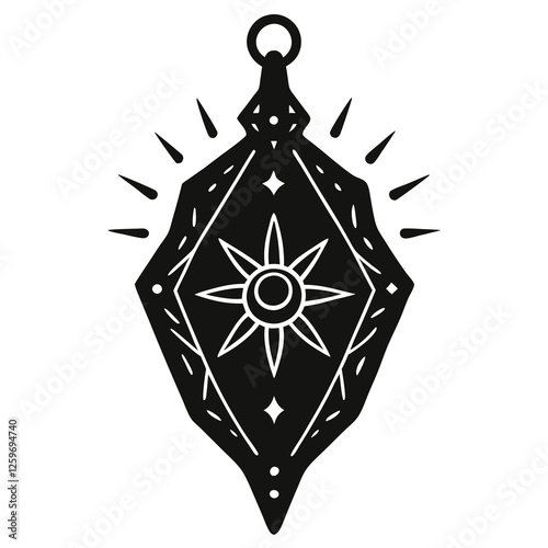 vector of a cursed amulet with glowing symbols
