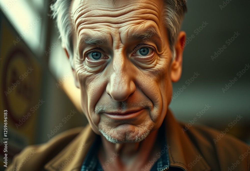 Photorealistic portrait of a young-looking old man Photorealistic portrait of a young-looking old man