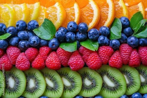 Vibrant Fruit Rainbow: A Delightful Display of Nature's Sweetness