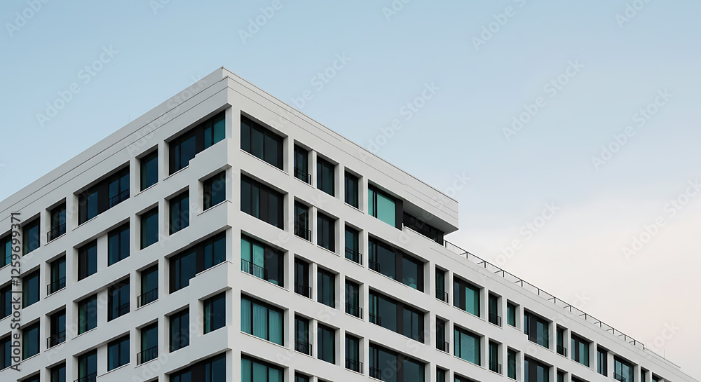 Modern Architectural Design White Building Exterior Minimalist Urban Structure Sky Modern Architectural Design White Building Exterior Minimalist Urban Structure Sky