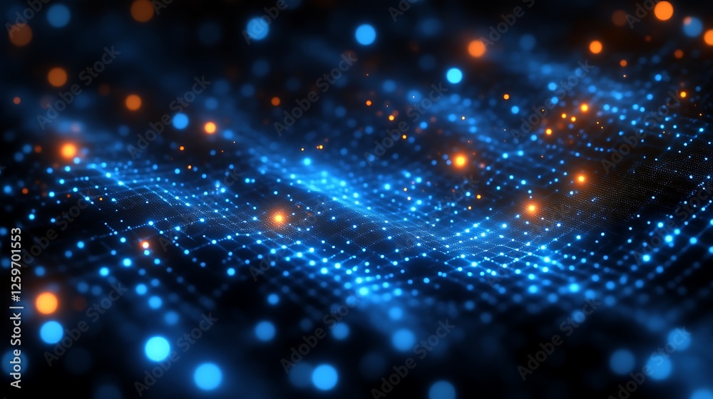 Fototapeta premium Abstract Blue And Orange Light Wave Pattern