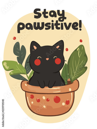 Black Cat in a Pot  Lucky Kitty's Garden Sanctuary