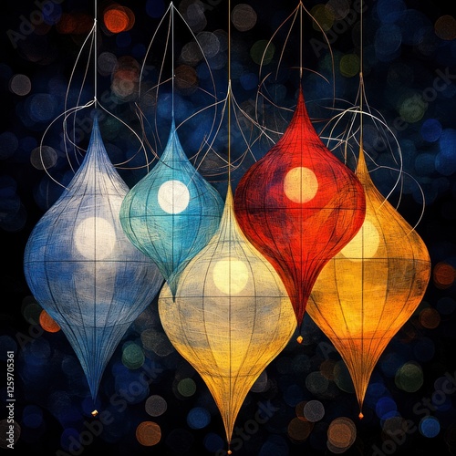 Festive Pongal Lanterns: A Soft Abstract Concept of Colorful Lights and Joy for Magazine Ads