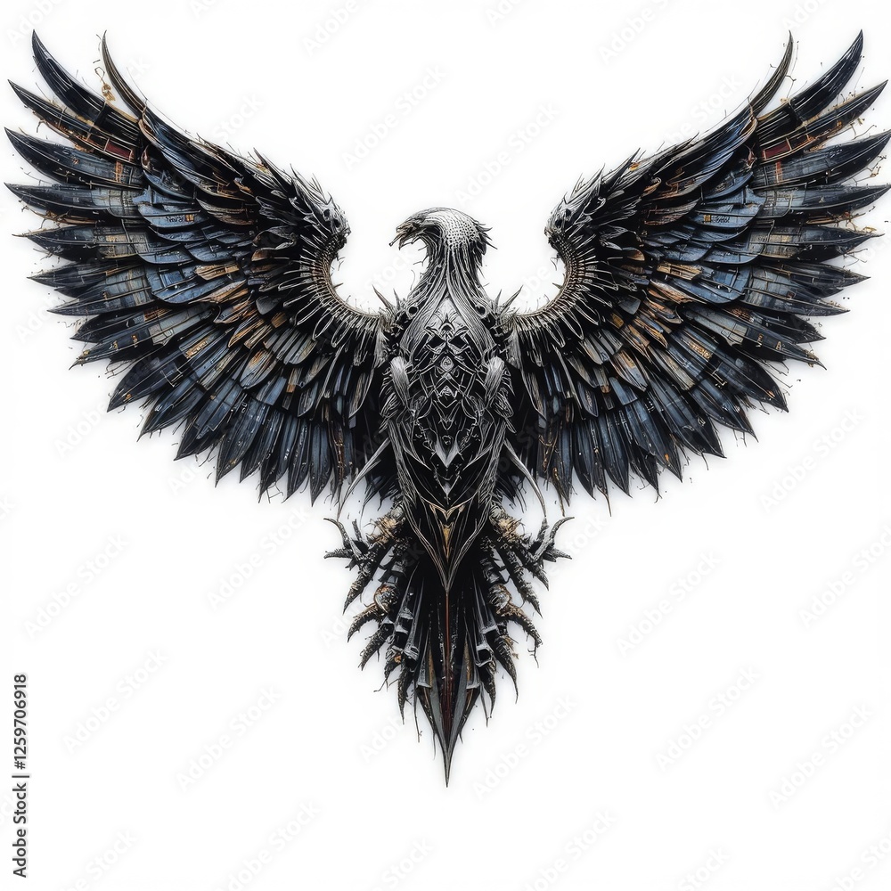 Obraz premium Abstract Metallic Avian Sculpture