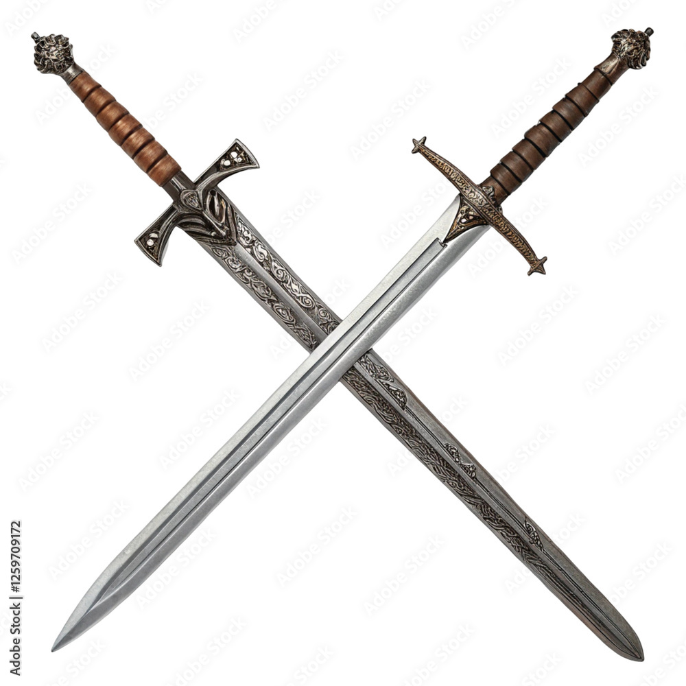 Fantasy Game Icon Clashing Swords isolated on transparent background Fantasy Game Icon Clashing Swords isolated on transparent background
