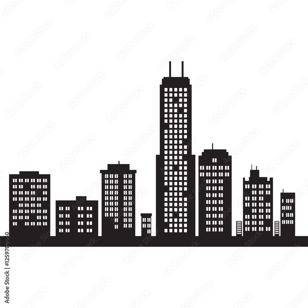 Fototapeta premium City building vector, city skyline vector design
