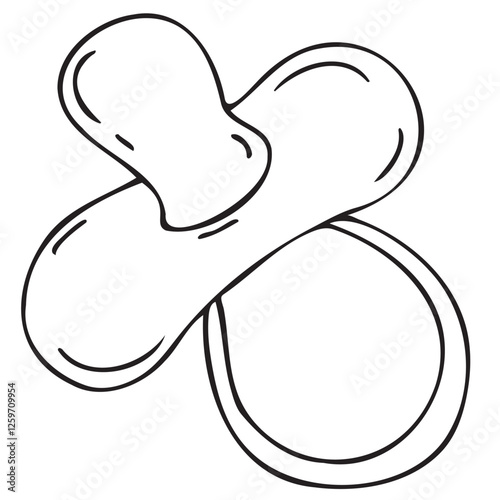 pacifier, pacifier, cute children s black and white vector coloring, line art, outline