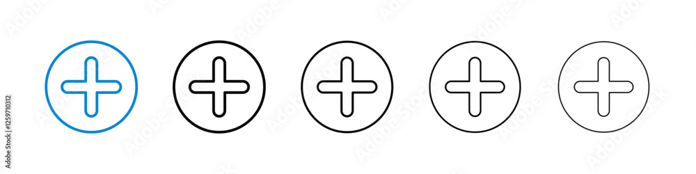 Add icons in five different stroke sizes Add icons in five different stroke sizes