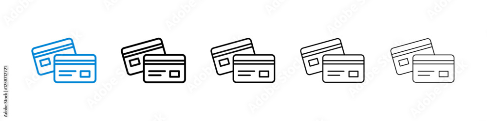 Credit card icons in five different stroke sizes Credit card icons in five different stroke sizes