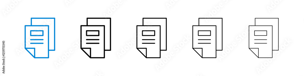 Duplicate icons in five different stroke sizes Duplicate icons in five different stroke sizes
