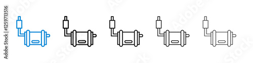 Exhaust pipe icons in five different stroke sizes