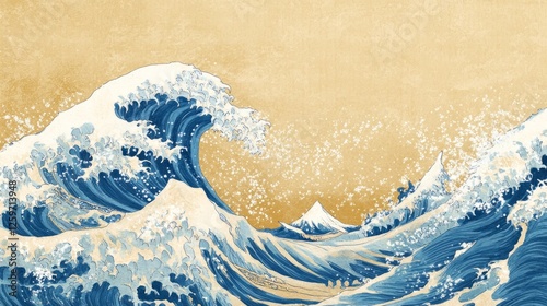 The Great Wave Off Kanagawa Inspired Illustration photo