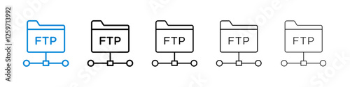 FTP icons in five different stroke sizes