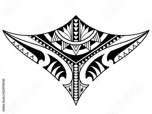 Stingray polynesian tattoo design. Aboriginal samoan style. illustration EPS10