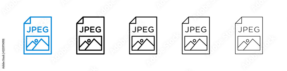 Jpg icons in five different stroke sizes Jpg icons in five different stroke sizes