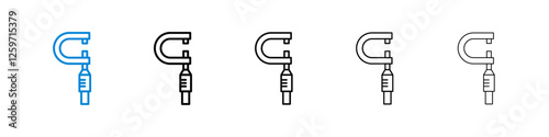 Micrometer icons in five different stroke sizes