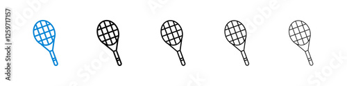 Racquet icons in five different stroke sizes
