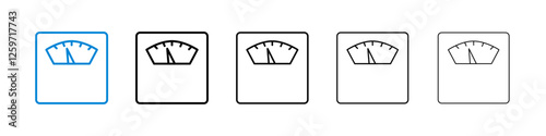 Scale icons in five different stroke sizes