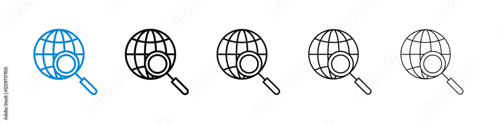 Search online icons in five different stroke sizes Search online icons in five different stroke sizes