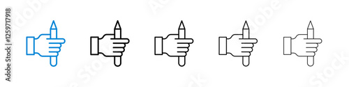Self expression icons in five different stroke sizes