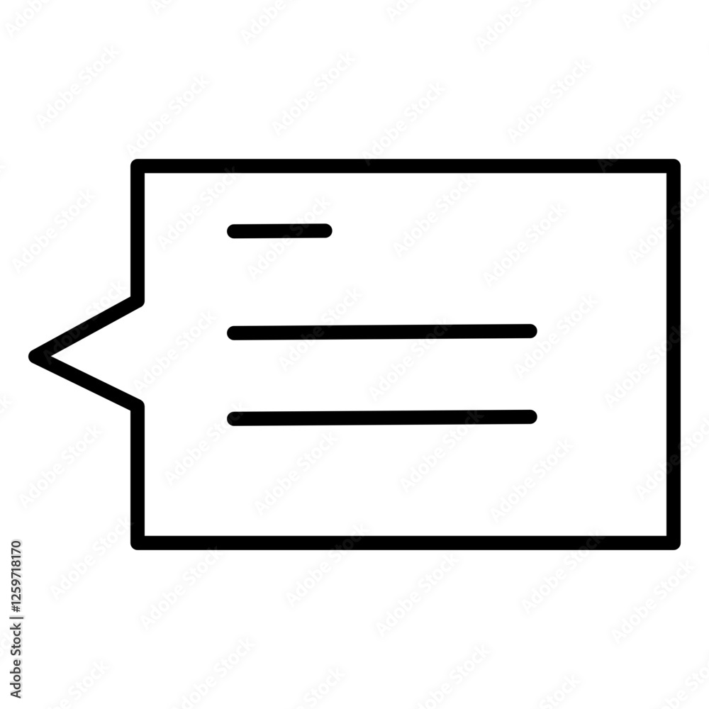 Simple Bubble Chat Outline Icon – Minimalist Speech Bubble Symbol Simple Bubble Chat Outline Icon – Minimalist Speech Bubble Symbol