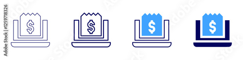 Automated payment solutions icon in 4 different styles. Thin Line, Line, Bold Line, Duotone. Duotone style. Editable stroke