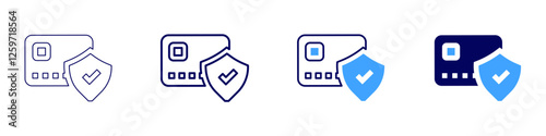 Card payment systems icon in 4 different styles. Thin Line, Line, Bold Line, Duotone. Duotone style. Editable stroke