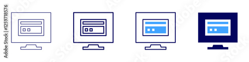 Contactless payment card icon in 4 different styles. Thin Line, Line, Bold Line, Duotone. Duotone style. Editable stroke