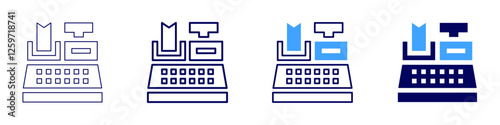 Contactless payment technology icon in 4 different styles. Thin Line, Line, Bold Line, Duotone. Duotone style. Editable stroke