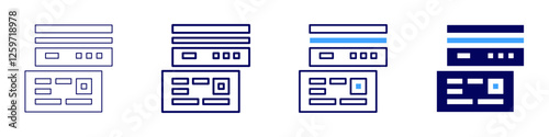 Digital payment features icon in 4 different styles. Thin Line, Line, Bold Line, Duotone. Duotone style. Editable stroke